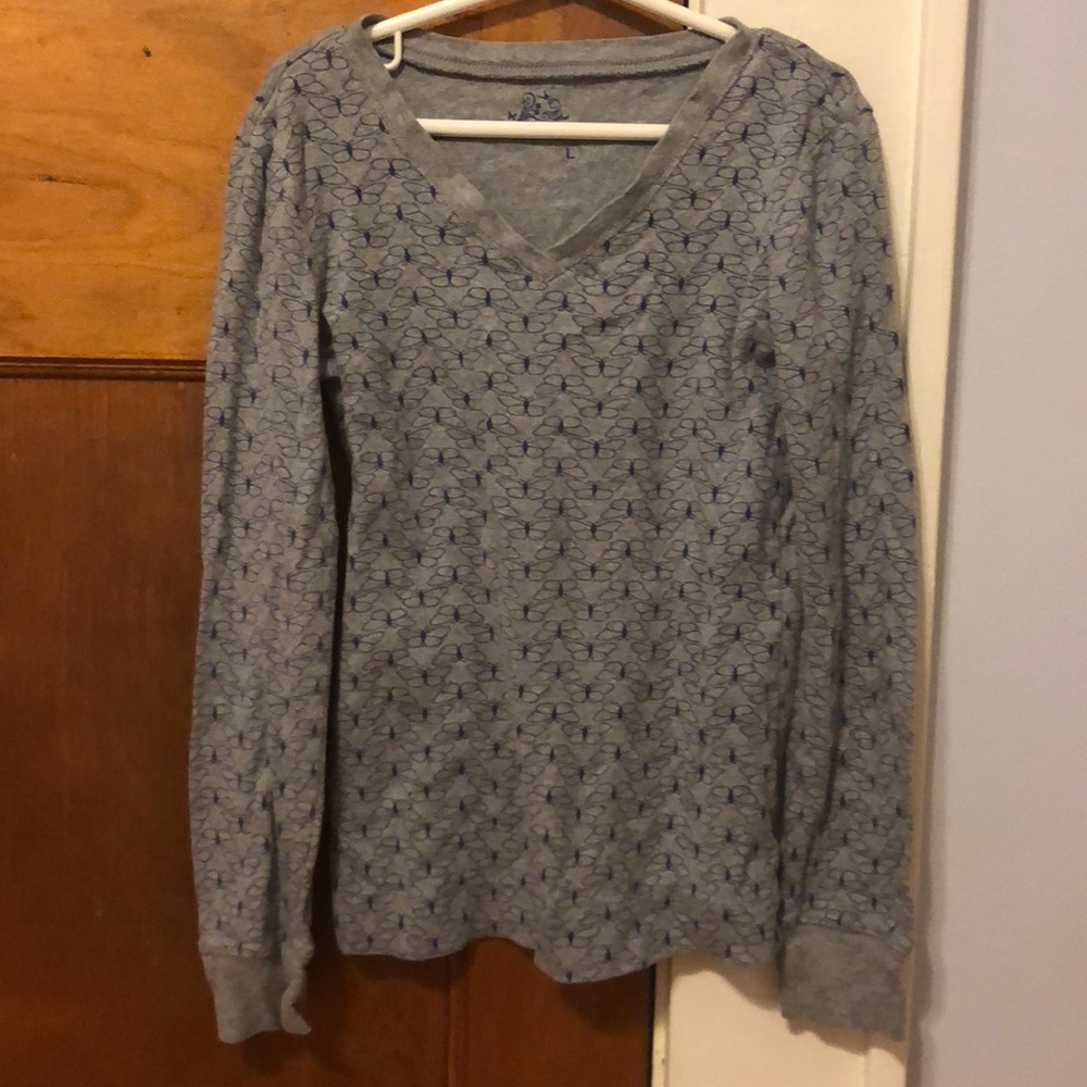 Butterfly print girls long sleeve shirt